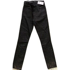 J Brand Crystal Vani Denim Alana High Rise Cropped Skinny Jeans Size 26 JB002147